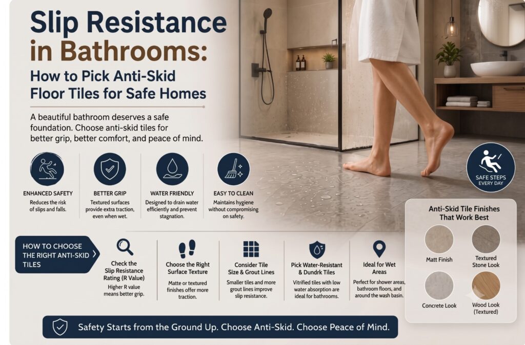 anti skid bathroom floor tiles